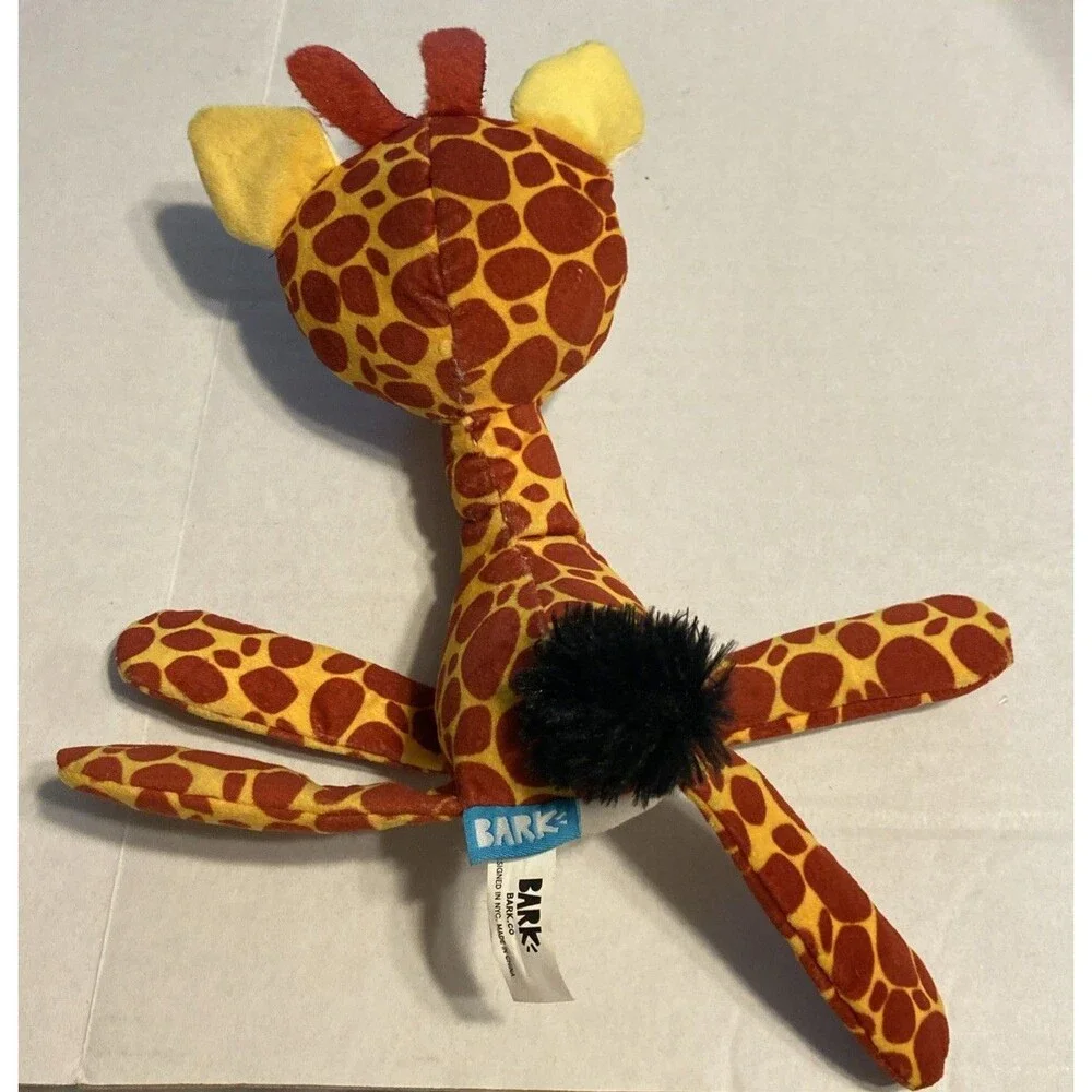 BARK Bark Box Dog Toy Giraffe Zoo Squeak Crinkle Medium/Large 8”